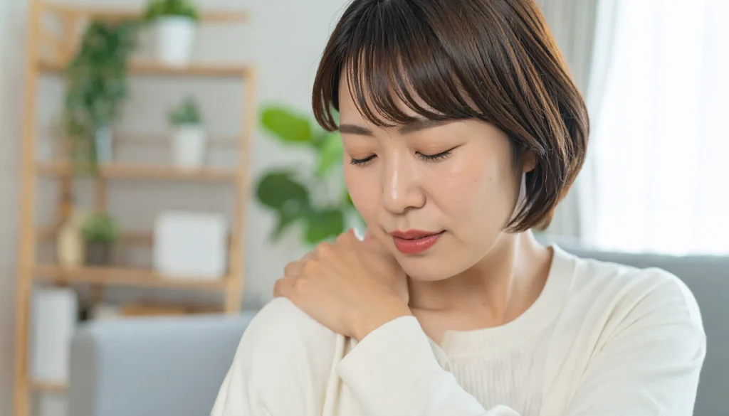 肩こりに悩む女性